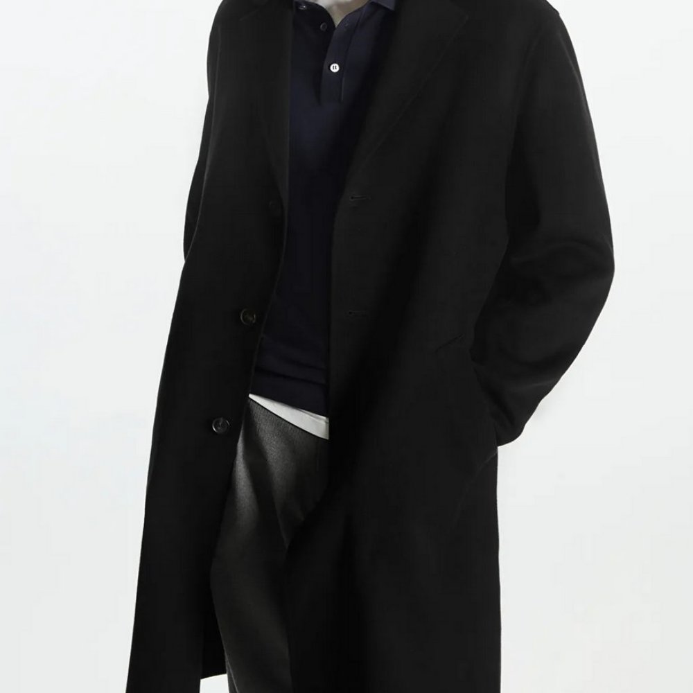 H&M Men's Black Long Coat